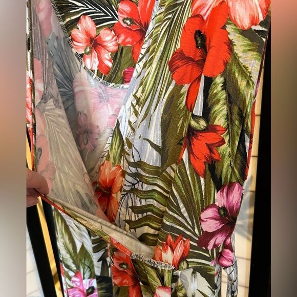 Spense Green Tropical Floral Wrap  Maxi Dress XL - Picture 6 of 8